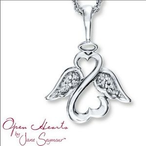 Kay Jewelers Open Heart Angel Necklace
